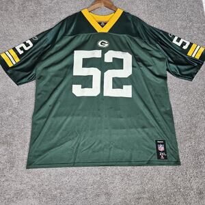 Green Bay Packers NFL Jersey Mens 2XL Clay Matthews #52 Reebok Football *Flaws*